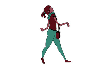 Fototapeta na wymiar Young woman walking
