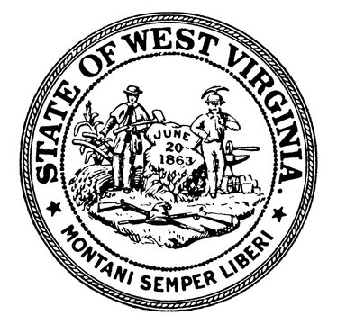 The Seal of the State of West Virginia, vintage illustration