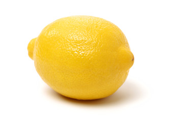 Ripe lemons on white background