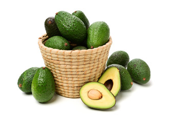 Avocado on a white background