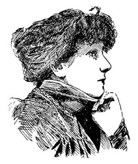 Sarah Bernhardt, vintage illustration - obrazy, fototapety, plakaty