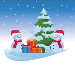christmas snowman and gift boxes design