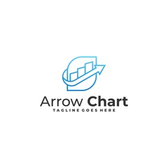 Arrow With Chart Designs Concept illustration Vector Template.