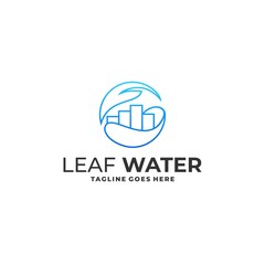 Leaf with Water Designs Concept illustration Vector Template.