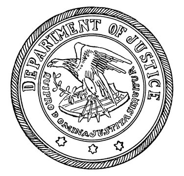 The Seal Of The Department Of Justice Of The United States, Vintage Illustration