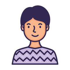 man face avatar character fill style