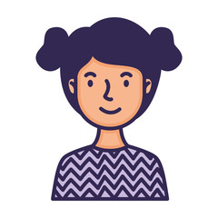 woman avatar character fill style