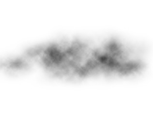 Black smoke on white background. Smoke brushes