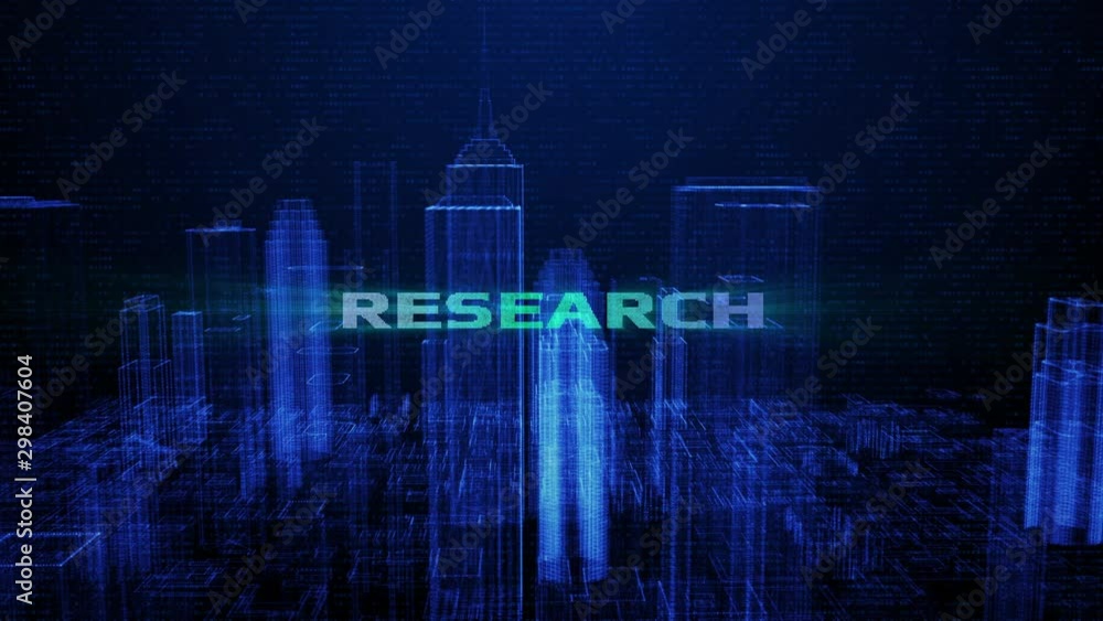 Aufkleber hud futuristic research digital city town element analysis 4k technology motion background. wirefram