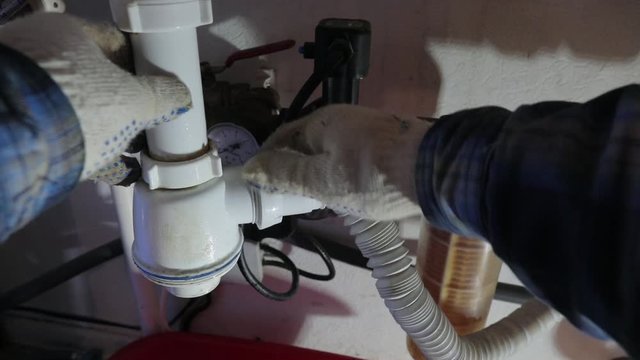 Plumber works on the maintenance of plumbing.