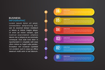 Fototapeta premium infographic template with six step instructions, can use for presentations, workflow layouts, brochures and others