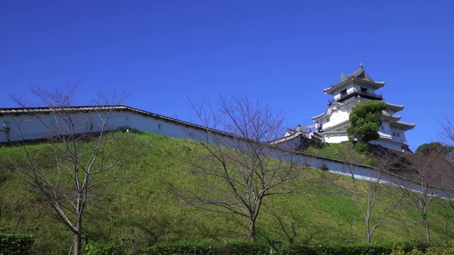静岡県掛川市にある復元城址「掛川城」パンニングショット