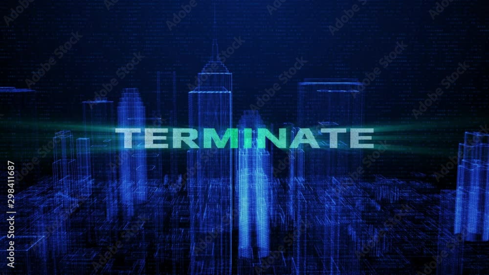 Aufkleber hud futuristic terminate mission digital city town element analysis 4k technology motion background.