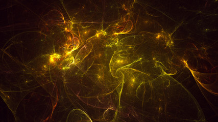 Fractal 3D rendering abstract gold bright background