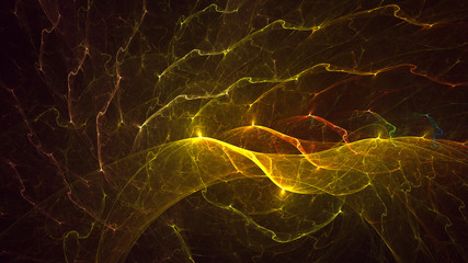 Fractal 3D rendering abstract gold bright background