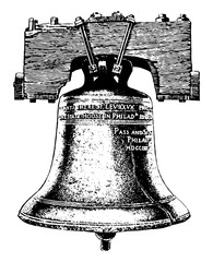 Liberty Bell vintage illustration. © Morphart