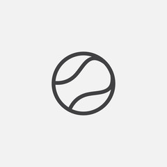 tennis ball icon symbol vector design, tennis ball vector in linear style, Simple vector icon, ball