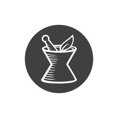 Mortar and pestle Icon, Pharmaceutical Icon