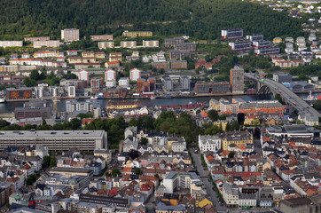 Bergen aerial panoramic view. Norway