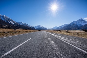 Scenic view of Aoraki or Mount Cook, New Zealand