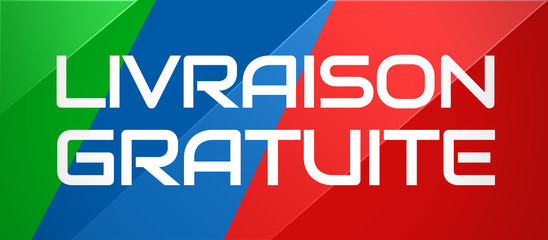 Livraison Gratuite - clear white text typography on colourful shining background