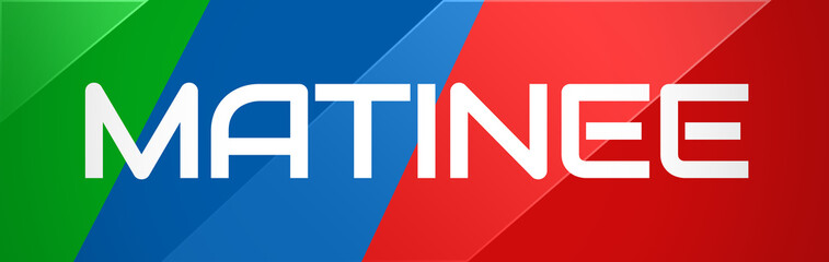 Matinee - clear white text typography on colourful shining background © Hepta
