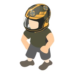 Racer icon. Isometric illustration of racer vector icon for web