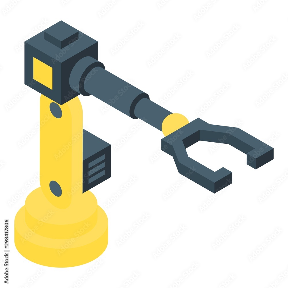 Poster farm arm robot icon. isometric of farm arm robot vector icon for web design isolated on white backgr