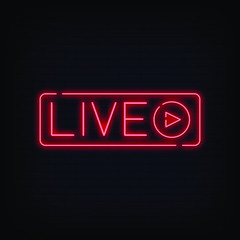 Live Neon Signs Style Text vector