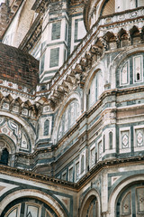 Details of the architecture and sights of Florence. Santa Maria Cathedral at dawn.