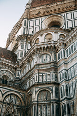 Details of the architecture and sights of Florence. Santa Maria Cathedral at dawn.