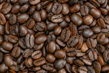 organic roasted coffee beans background