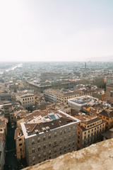 Obraz premium Panorama and sights on top view. Morning and dawn in Florence.