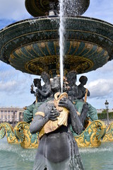 Fototapeta na wymiar Place de la Concorde, Fontaine de la Concorde close-up. Paris, France.