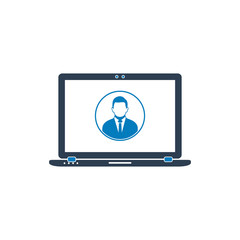 Online Business Help Icon. Flat style vector EPS.