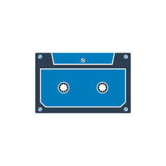 Audio Cassette Icon. Flat Style vector EPS.