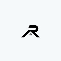 Letter R real estate logo icon vector