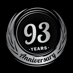 Fototapeta premium 93 years anniversary. Anniversary logo design. Ninety-three years logo.