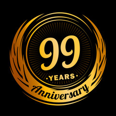 99 years anniversary. Anniversary logo design. Ninety-nine years logo.