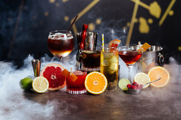 Exotic alcoholic cocktails