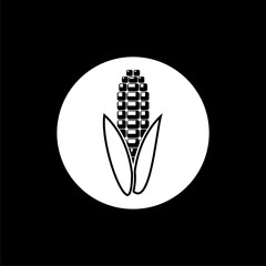 Corn icon flat illustration for graphic and web design isolated on black background