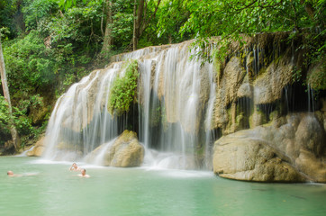 Fototapeta na wymiar waterfall at National Park, Thailand.