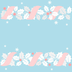 Christmas garland with pink ribbon