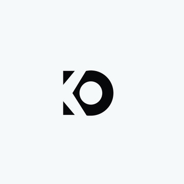  KO initials letter logo icon vector free download