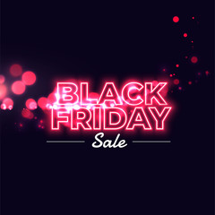 black friday sale neon glowing background
