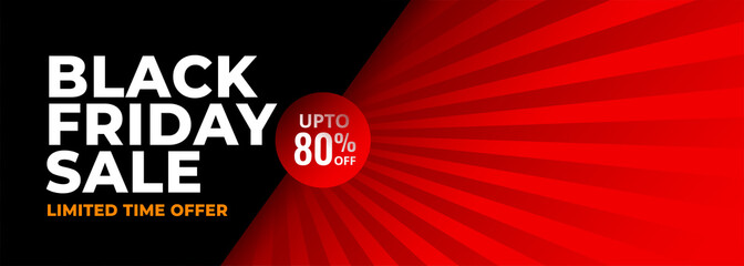 black friday red and black abstract banner design