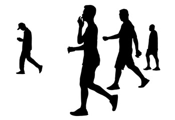 silhouette woman and man run exercise for Health At area Stadium Outdoors.