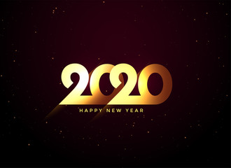 shiny golden 2020 happy new year background design