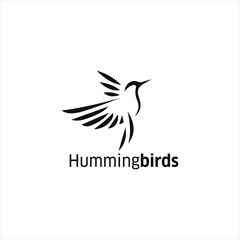 Hummingbirds logo design nature animal silhouette vector element
