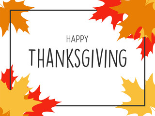 Happy Thanksgiving lettering typography poster.Template for greeting cards and poster. Vector